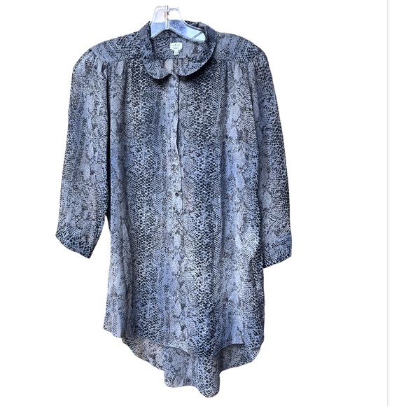 Aritzia “Wilfred” silk sheer animal print blouse like new - Picture 1 of 5